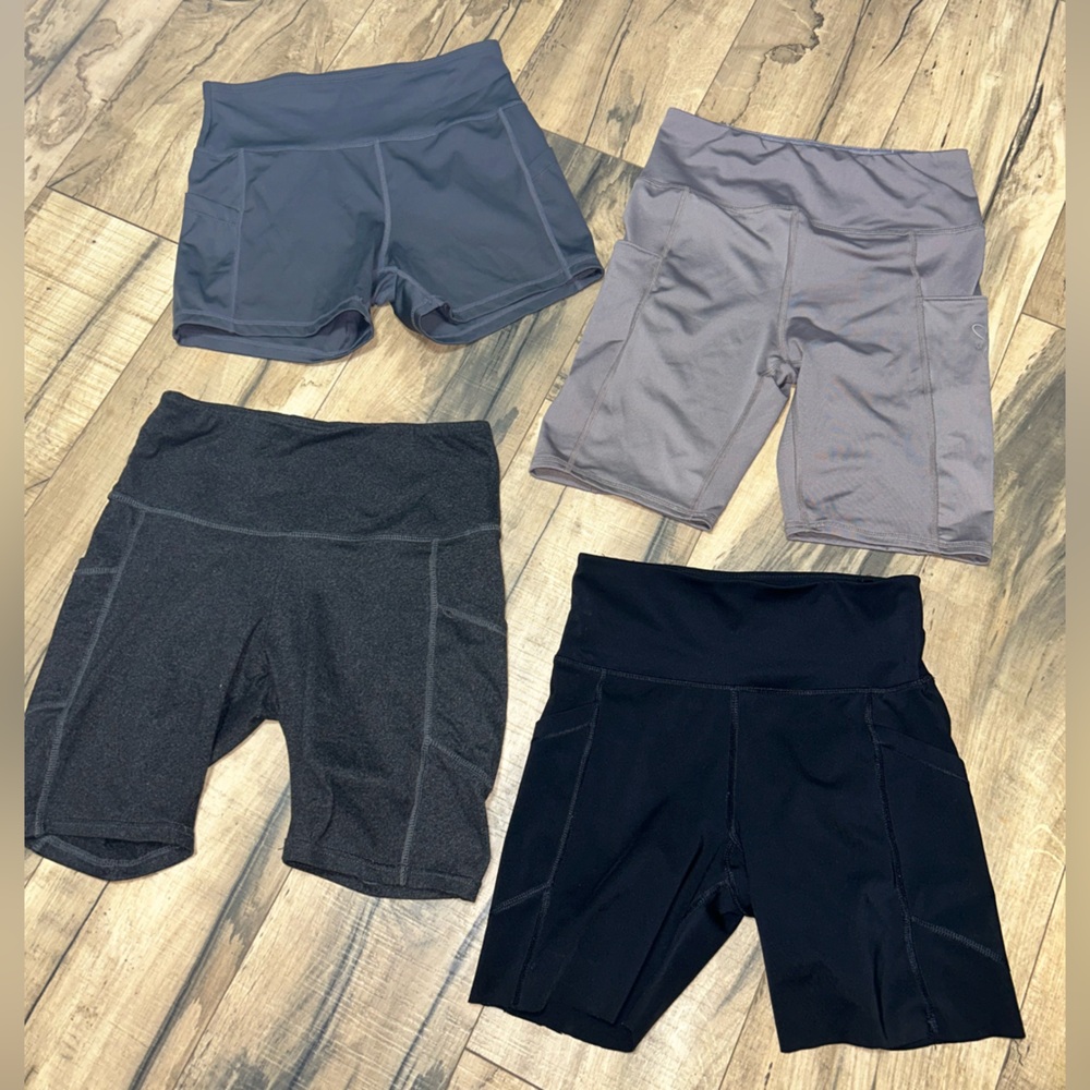 Active Shorts Set - Black, Gray, and Dark Gray